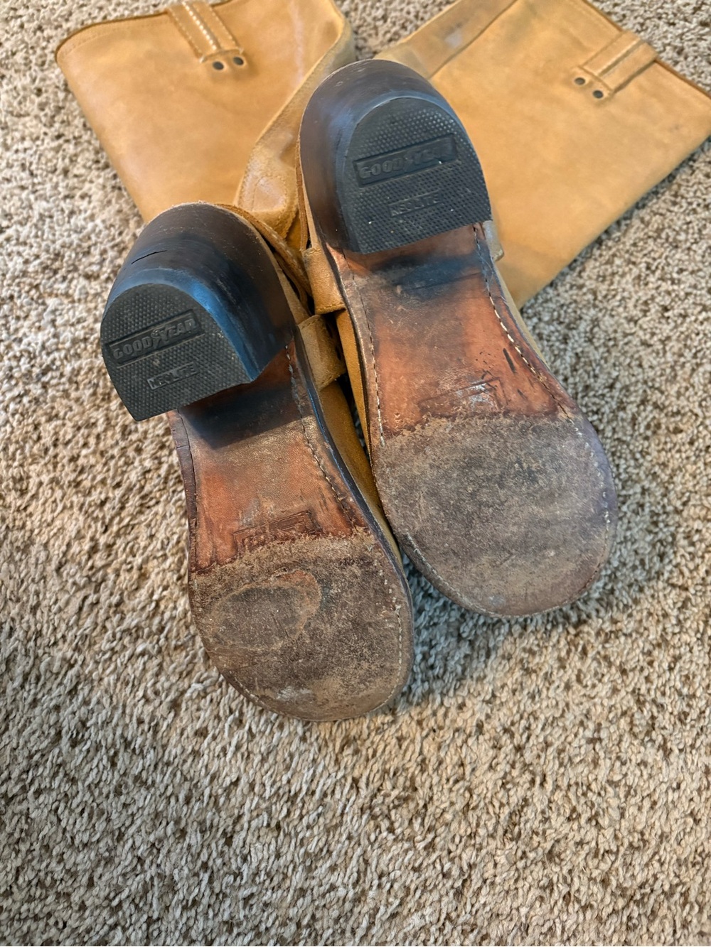 Frye Tan Leather Knee Harness Heeled Boots - Picture 8 of 9